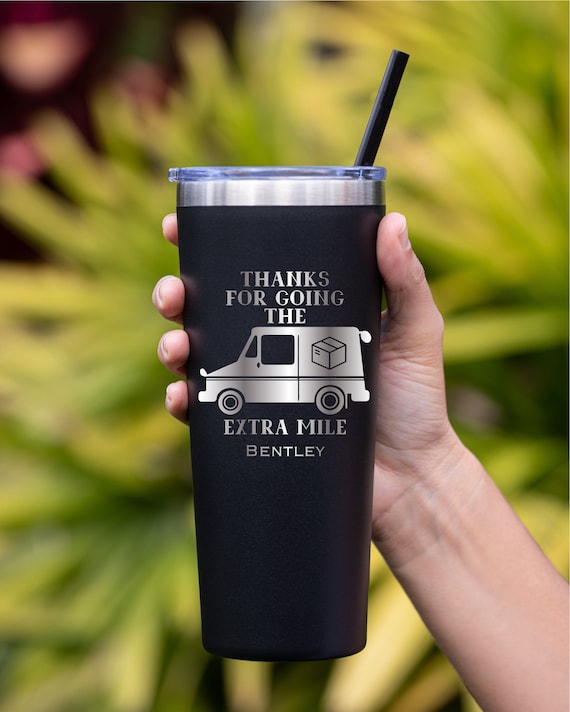 Personalized Mail Carrier Tumbler - 20 Oz Laser Engraved Vacuum Insulated Cup With Lid & Straw