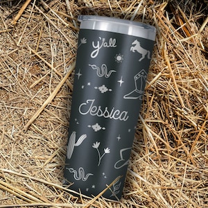 Personalized Western Tumbler, Lead-Free Mug, Western Tumbler, Laser Engraved, Personalized Tumbler, Gift for Her, Horse Girl