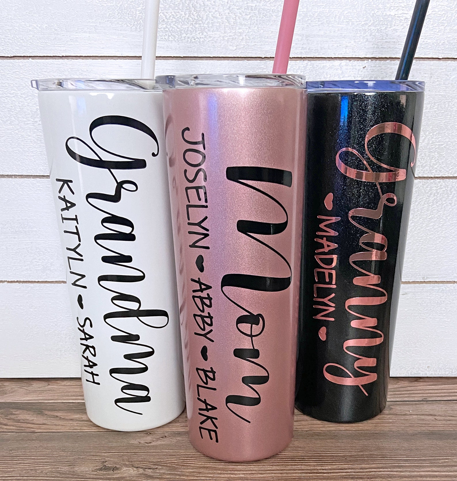 Mom Gift Mom Tumbler Mom Tumbler With Kids Names Grandma Etsy