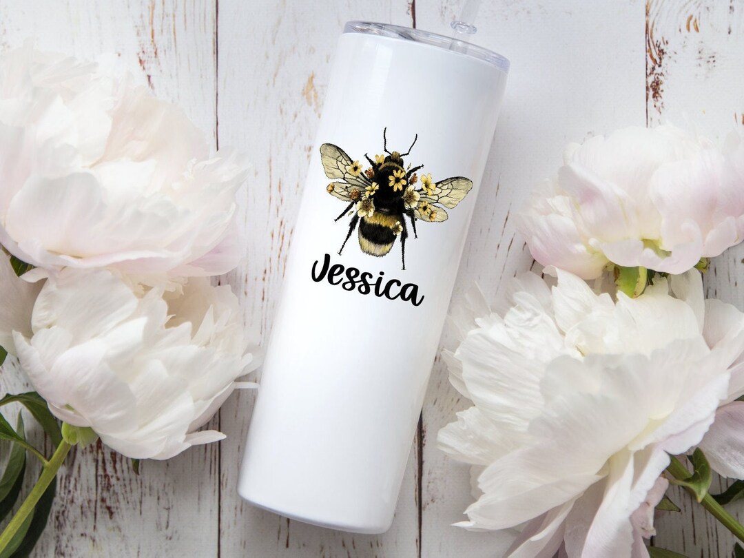 Bee Tumbler Personalized Bee Tumbler With Straw Bee Gifts -  in 2023