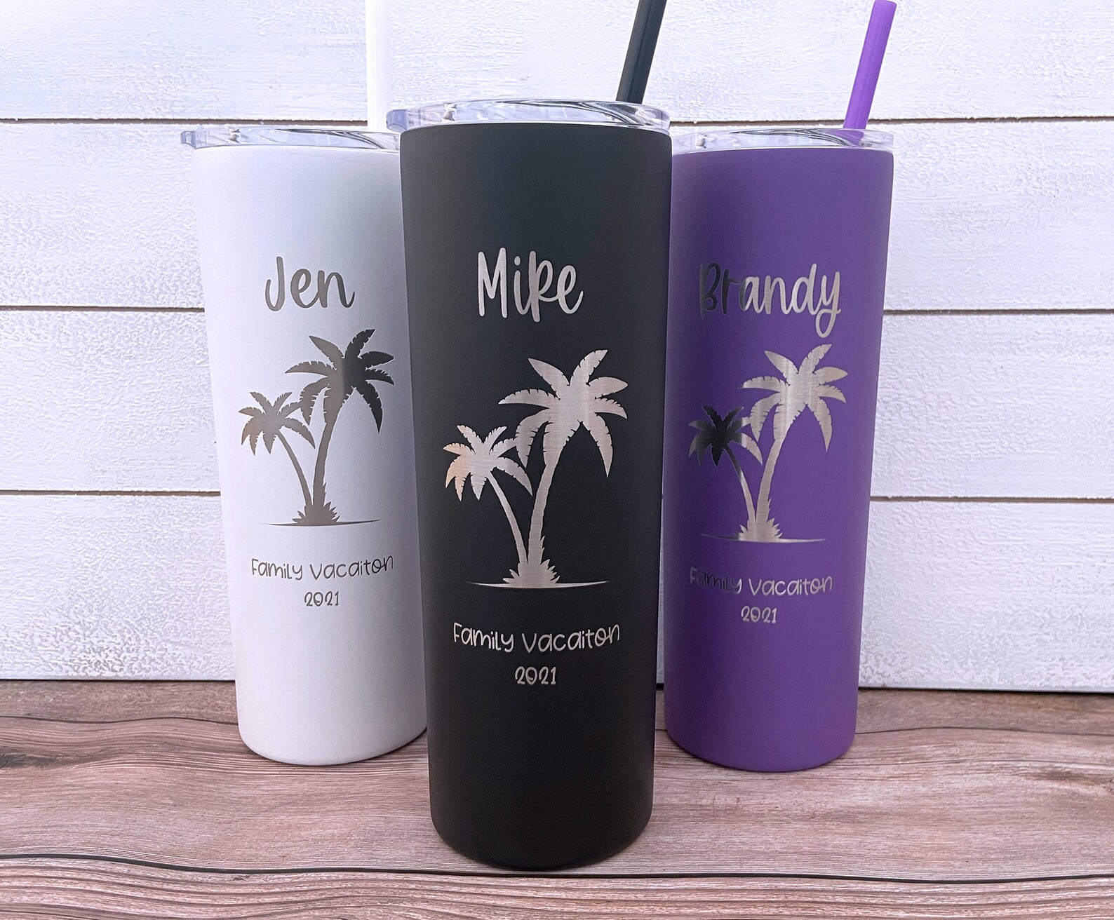 Personalized Vacation Tumbler Family Vacation Cups Beach Etsy