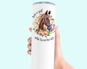 Personalized Horse Tumbler: Equestrian Gift for Horse Lovers
