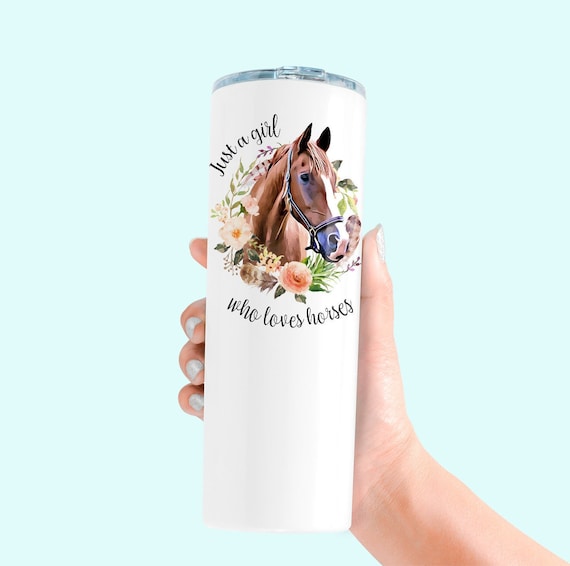 Wassmin Vaso De Caballo Personalizado Con Diseño De Caballo Para Mujeres Y Niñas, Estilo De Dibujo, Vasos De Acero Inoxidable Con Nombre Personalizado, Taza De Viaje De Café De 20 Onzas