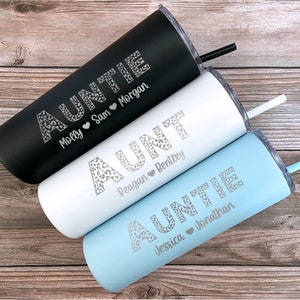 Aunt Gift, Auntie Tumbler, Personalized Aunt Tumbler, Birthday Gift for Aunt, Aunt Announcement, Best Aunt Cup, Aunt Gift from Niece