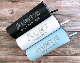 Aunt Gift, Auntie Tumbler, Personalized Aunt Tumbler, Birthday Gift for Aunt, Aunt Announcement, Best Aunt Cup, Aunt Gift from Niece