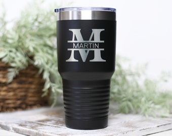 Personalized Monogram Tumbler: Laser Engraved 30oz Stainless Steel