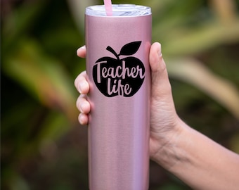 Personalized Teacher Tumbler, Stainless Steel, Teacher Appreciation Gift
