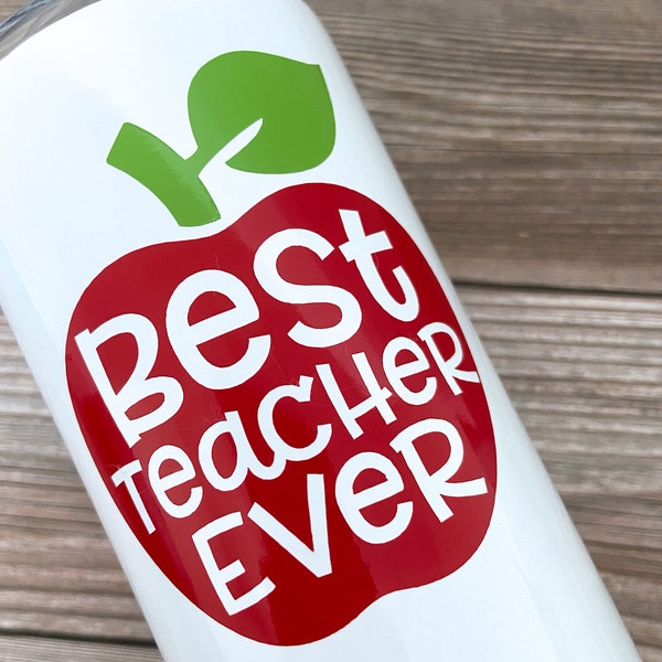 Personalized Teacher Tumbler, Stainless Steel, Teacher Ever Gift