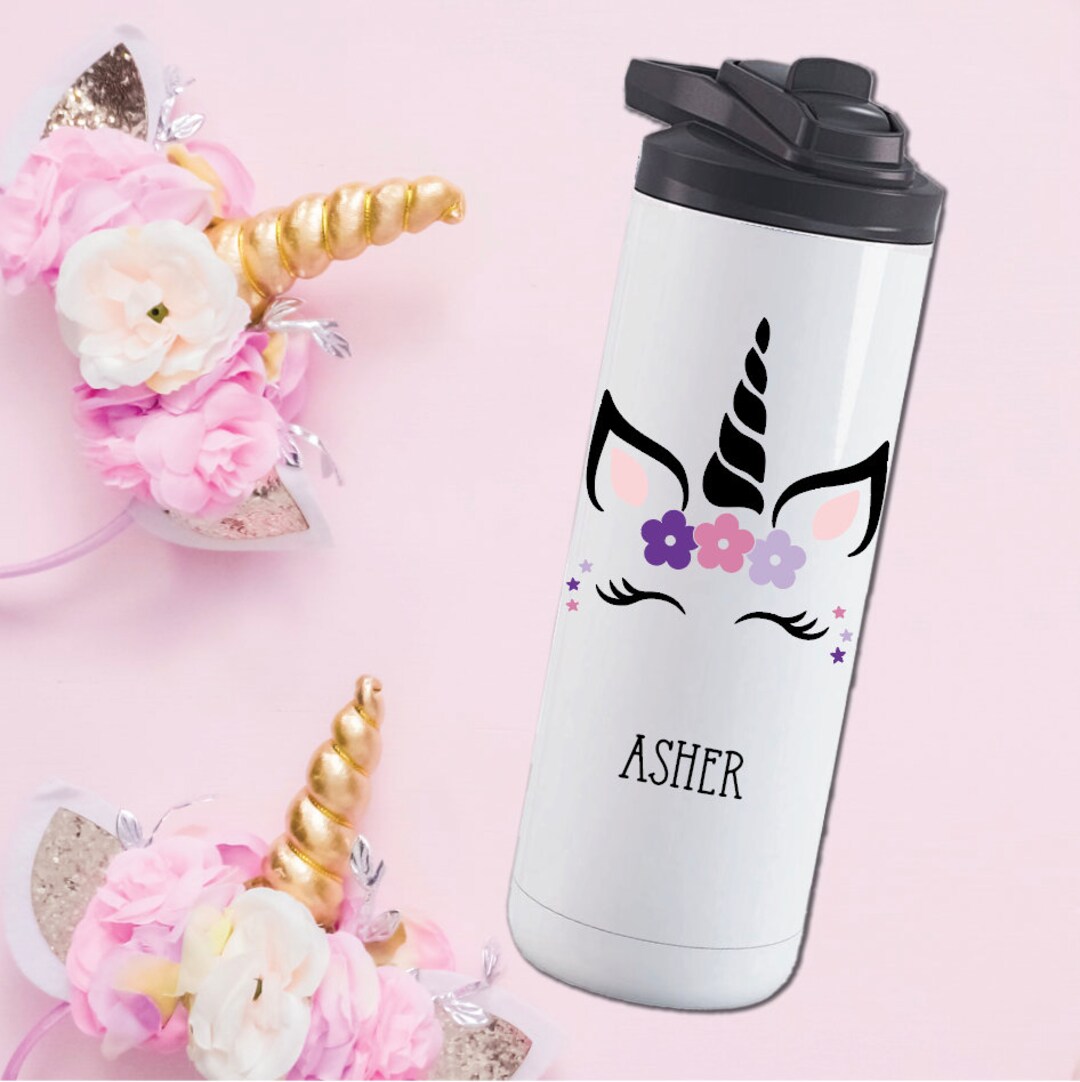 Personalized Unicorn Water Bottle for Kids: Stainless Steel Tumbler - Etsy