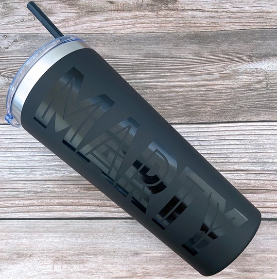 Tumbler for Men, 22 Oz Black on Black Personalized Tumbler, Gift