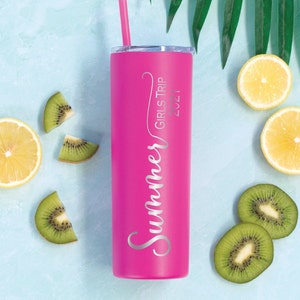 Personalized Girls Trip Tumbler: Laser Engraved Stainless Steel, 20 oz