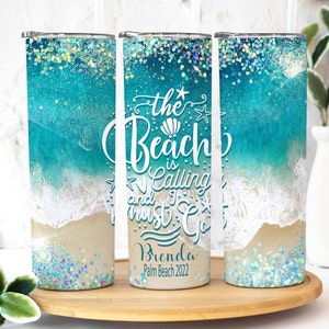 Beach Vacation Tumbler Personalized, Family Vacation Cups, Beach Vacation Tumbler, Family Trip Gift, Bachelorette Trip, Girls Trip Tumbler