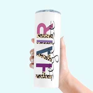 Personalized Leopard Print Hairstylist Tumbler: 20oz Stainless Steel Gift