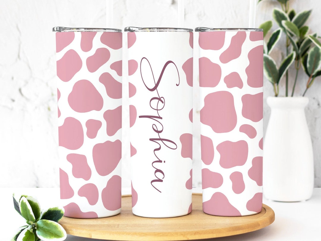 Cow Print Gift, Personalized Cow Print Tumbler With Name, Cow Gifts for