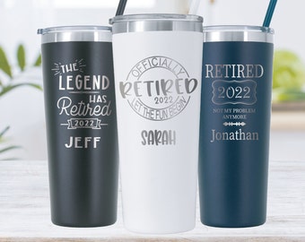 Retirement Gifts, Retirement Gift for Men, Retirement Tumbler, Retirement Gifts for Women Personalized, Retired 2023, Funny Retirement Gift