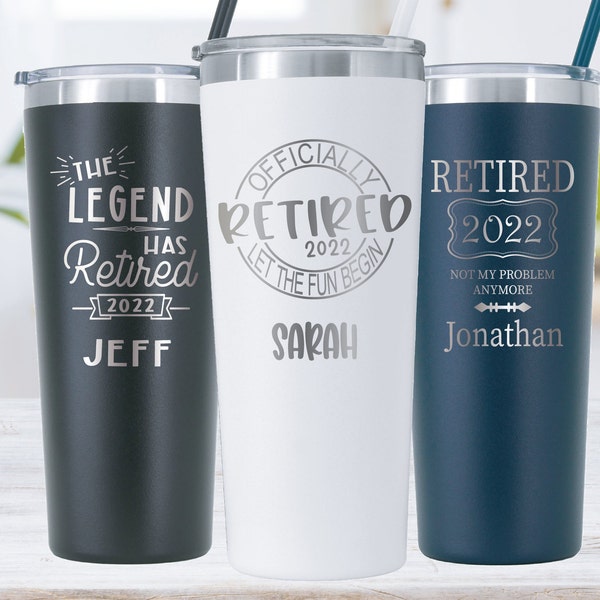 Retirement Gifts, Retirement Gift for Men, Retirement Tumbler, Retirement Gifts for Women Personalized, Retired 2023, Funny Retirement Gift