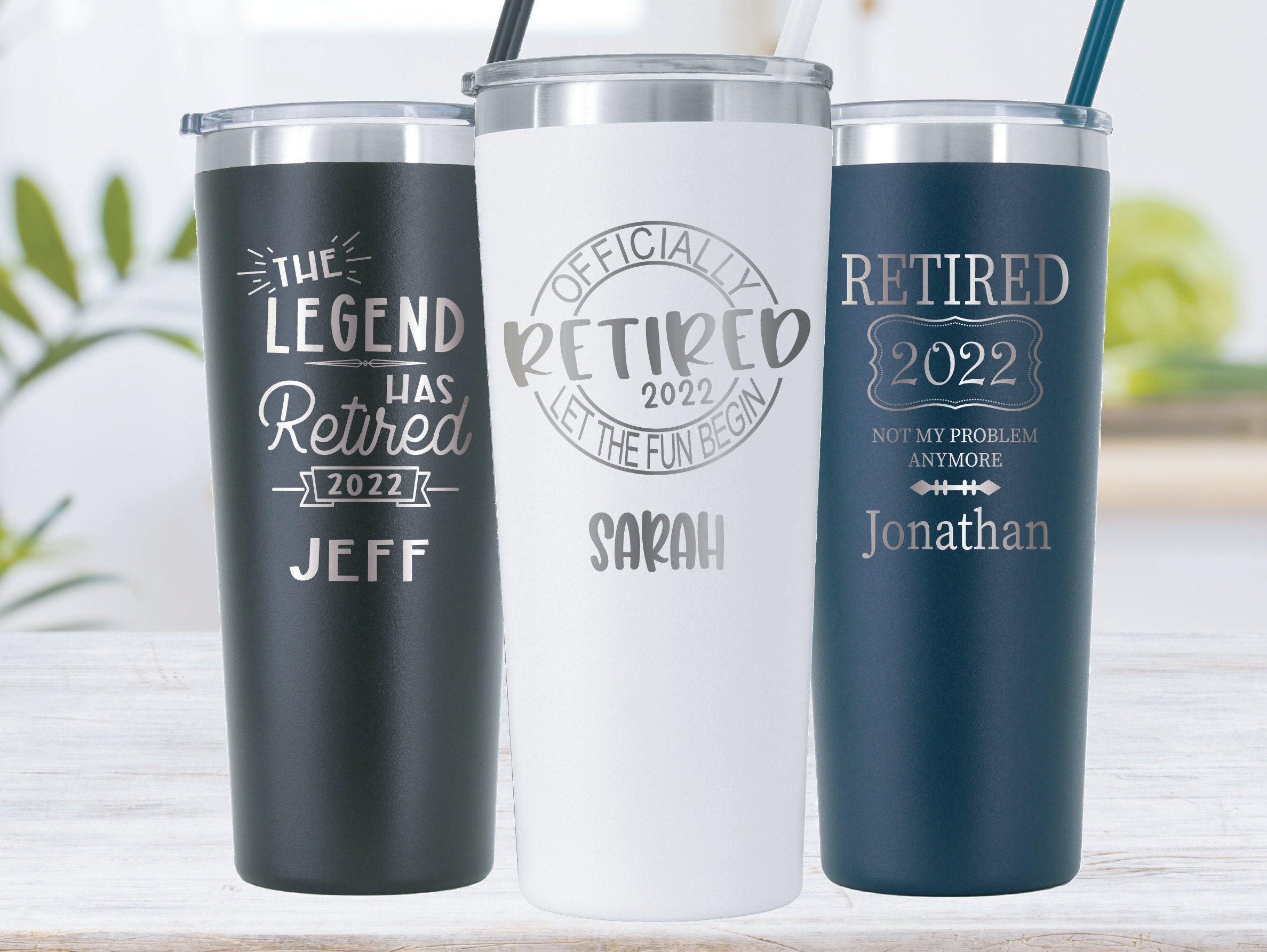 Retirement Gifts for Men Funny Tumbler Retiring Gift Ideas for Coworkers,  Boss, Dad, Friends Stainless Steel Matte Black 20 Oz Tumbler with Lid,  Water Bottle, Travel Coffee Mug Cups 