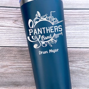 Custom Band Teacher Tumbler: Engraved Stainless Steel, Includes Lid & Straw