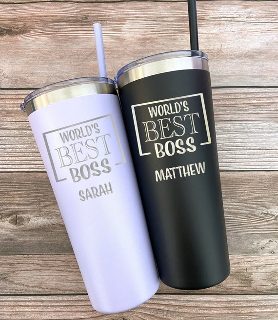 Boss Tumbler for Men, Manager Personalized Gifts for Holiday, Christmas  Appreciation Supervisor Thank You Gift, Best Boss Travel Mug Male 