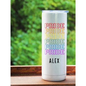 Personalized Pride Tumbler: Rainbow LGBTQ Gift