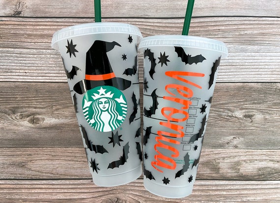 Halloween Korea Starbucks 2022 Clear Glass Straw Cups Cute