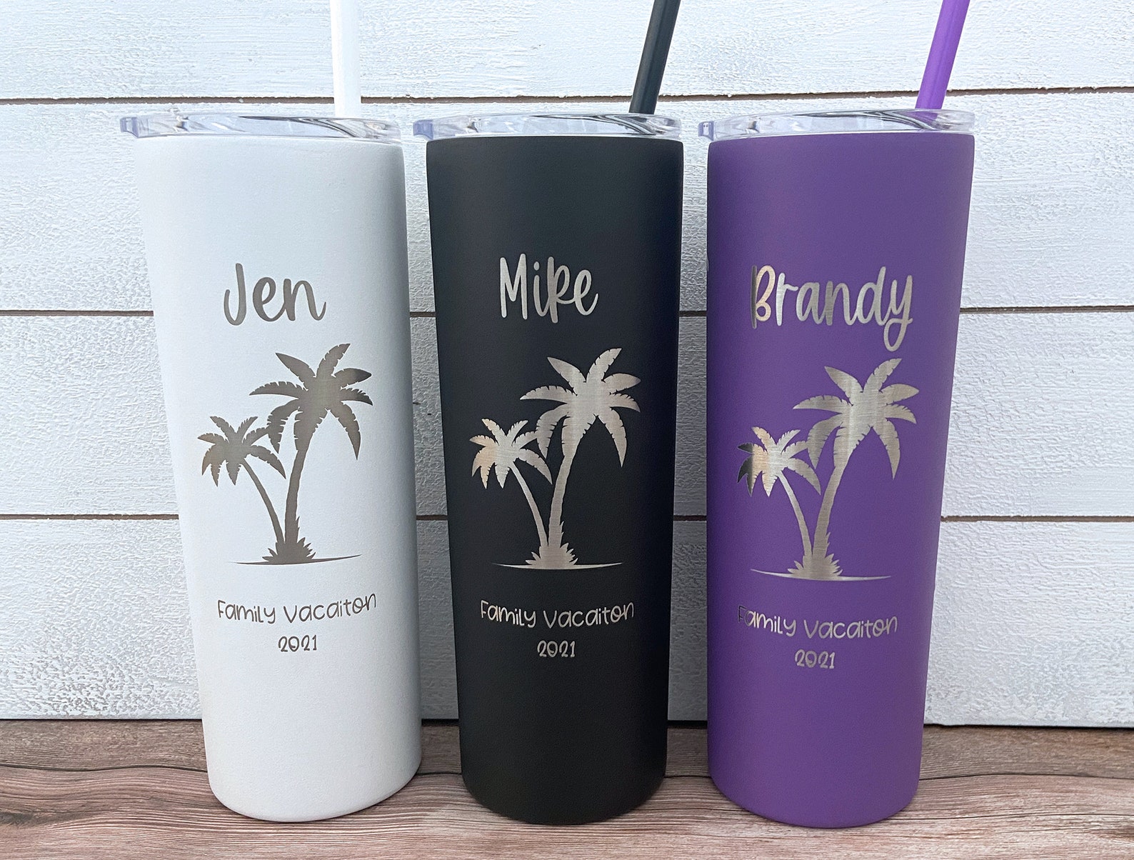 Personalized Vacation Tumbler Family Vacation Cups Beach Etsy