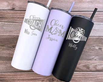 Personalized Cheer Tumbler, Cheer Gifts, Cheer Mom Tumbler, Cheer Coach Gift, Cheer Dad, Cheer Team Gifts, Cheerleader Gifts, Cheerleading