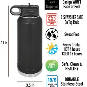 Personalized Runner Water Bottle: Laser Engraved 32 Oz Stainless Steel ...