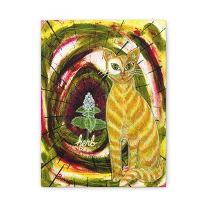 Colorful Cat Art Canvas, Whimsical Home Decor, Unique Animal Print, Cat Lover Gift, Quirky Wall Art