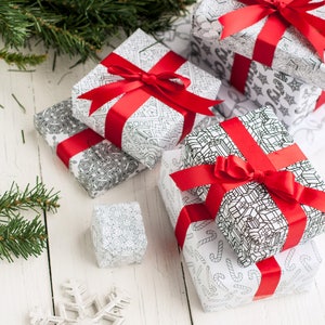 Printable Christmas Wrapping Paper - 8 Pack | Stampa e colore il tuo regalo di natale wrap con questi 8 avvolgimento carta disegni da colorare