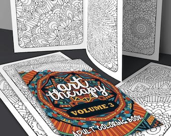 Adult Coloring Book | Art Therapy Volume 3 - Printable Coloring Book | digital download, print & color | 20 grown-up coloring page patterns
