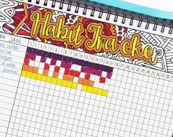 Habit Tracker Printable | Monthly habit or goal tracker template printable PDF | plan + track your goals or habits. Printable planner insert