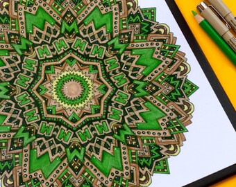 mandala coloring etsy