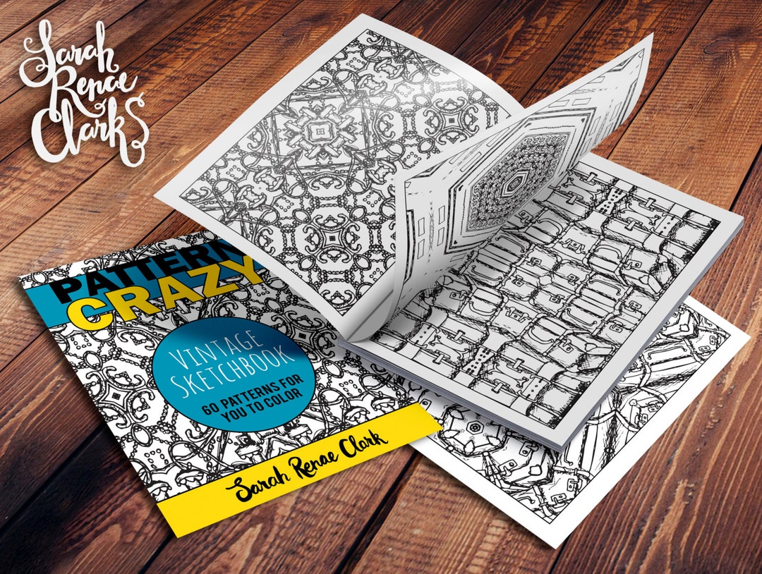 60 Coloring Pages Pattern Crazy: Vintage Sketchbook Printable Adult ...
