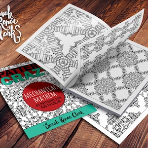 45 steampunk coloring pages | Pattern Crazy: Mechanical Mayhem - Printable Adult Coloring Book. Digital Download, 8.5x11" PDF coloring book