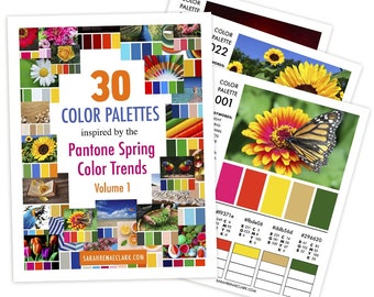 30 Color Palettes inspired by the Pantone Spring Color Trends (Volume 1)