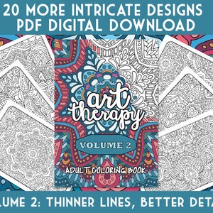 Adult Coloring Book Art Therapy Volume 2 Printable PDF Coloring Book ...