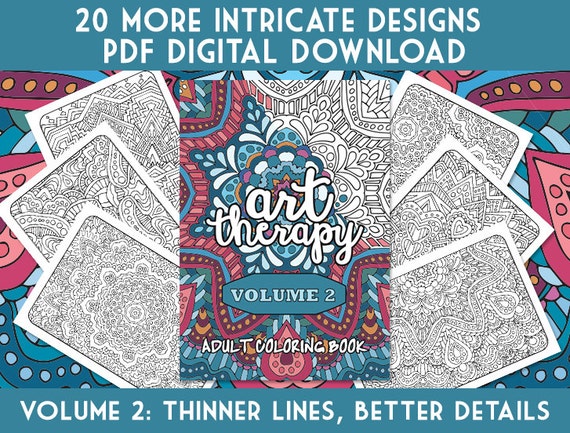 Adult Coloring Book Art Therapy Volume 2 Printable PDF Coloring