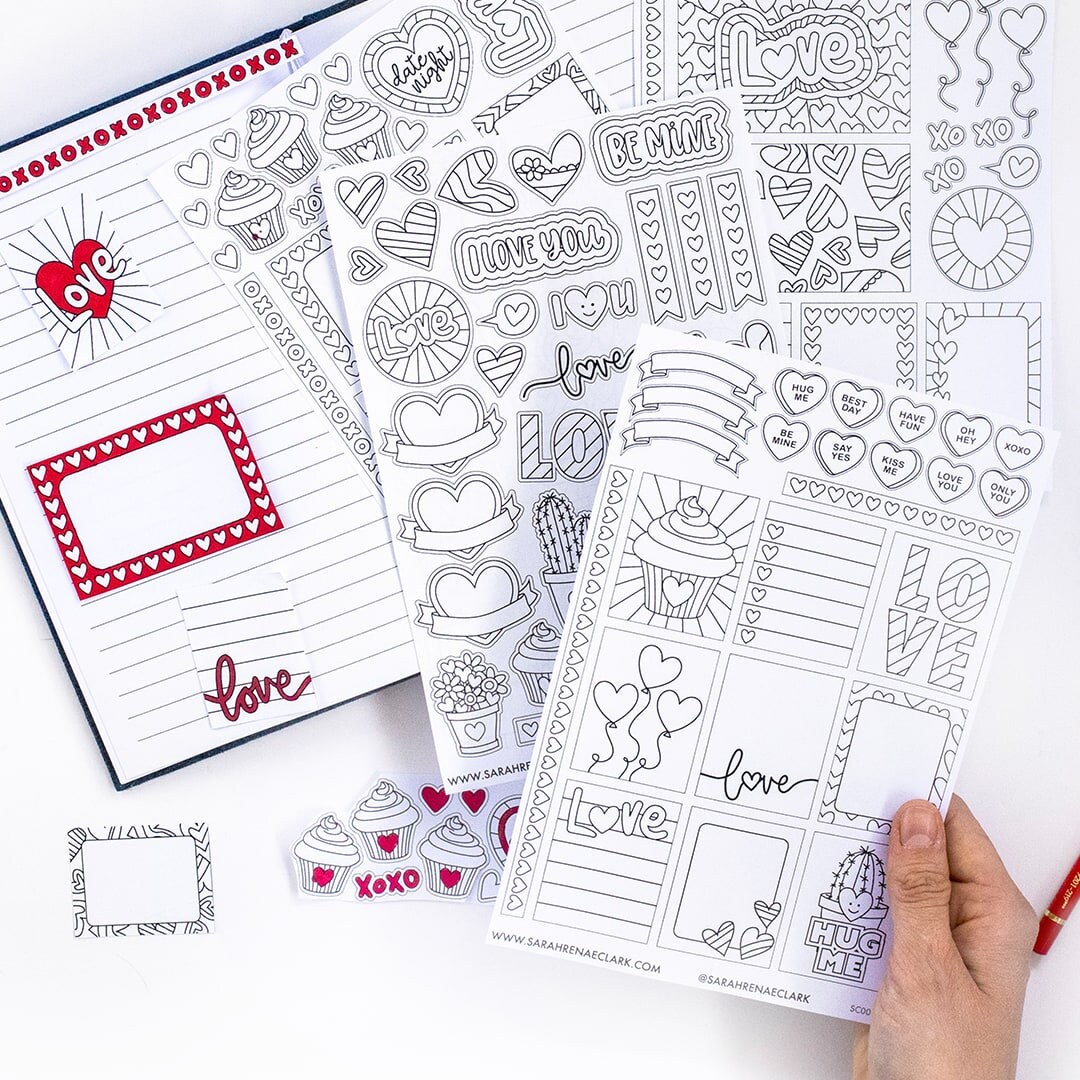 Valentine's Day Cards (Set of 10) - Sarah Renae Clark - Coloring Book  Artist and Designer