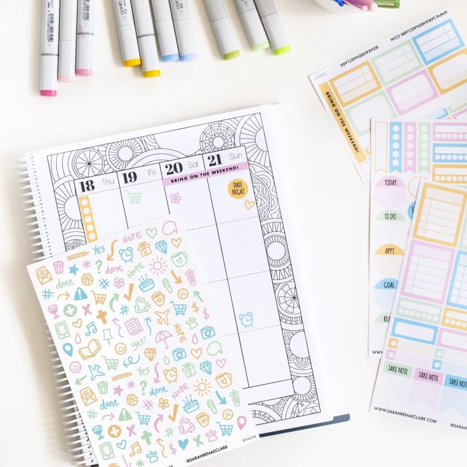 Functional Sticker Pack printable Digital Only - Etsy