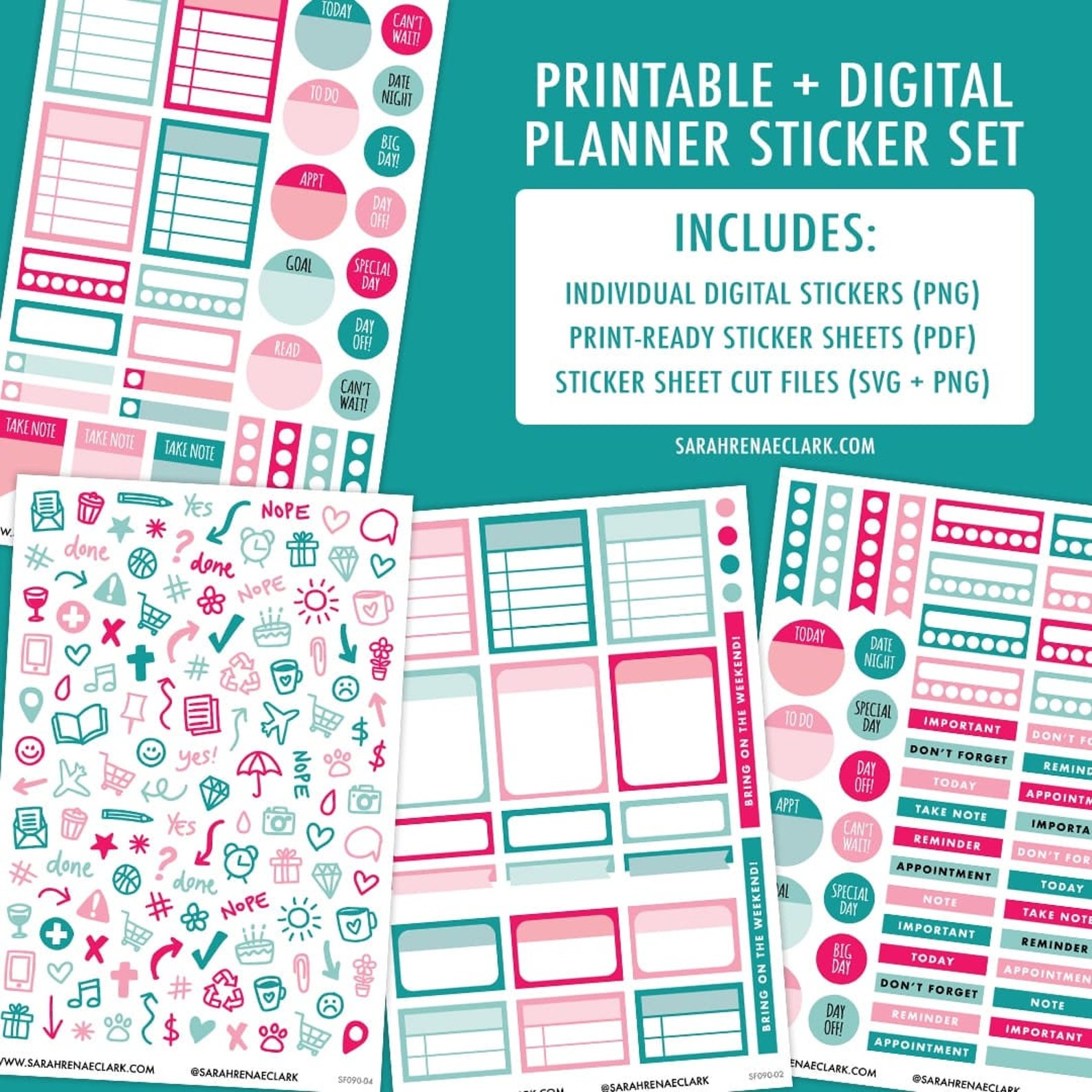 Functional Sticker Pack printable Digital Only | Etsy