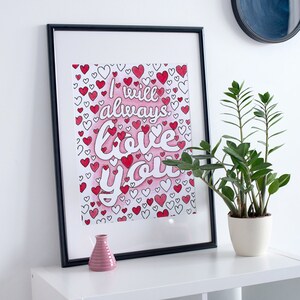 Adult Coloring Page "I Will Always Love You" | Printable 8.5x11" PDF simple adult coloring page image 2