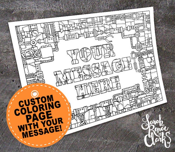 Custom coloring page Printable 11x8.5 PDF or JPEG | Etsy