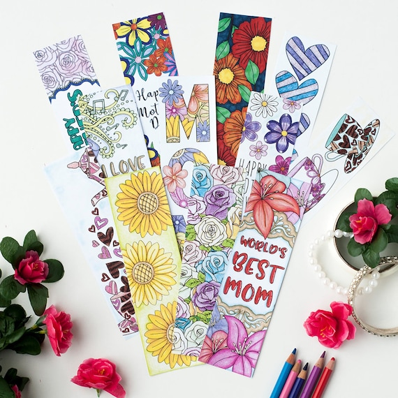 Mother's Day Bookmarks 12 Printable Bookmarks for Mom - Etsy