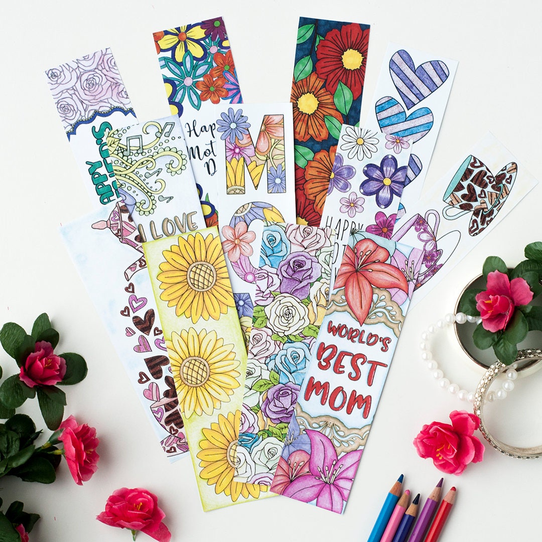 Mother's Day Bookmarks 12 Printable Bookmarks for Mom | Etsy