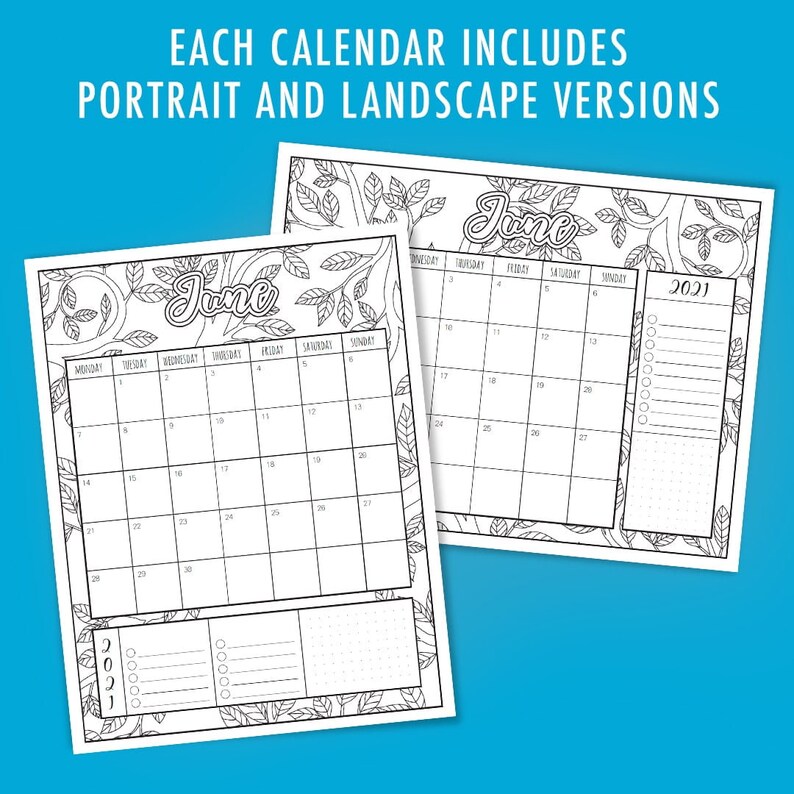 Calendrier de coloriage 2021 | Etsy