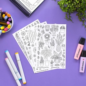 Plant Addict Coloring Stickers (Printable + Digital Only)