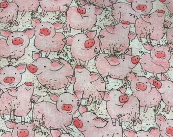 barnyard fabric panel Pig quilt material farmhouse wall decor
