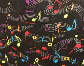fabric musical notes novelty drums treble clef harmony song cotton items