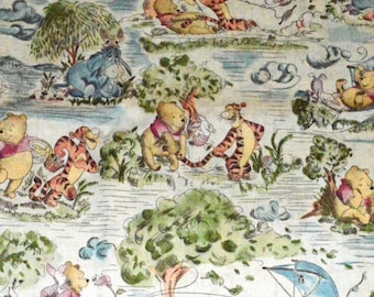 Disney Winnie the Pooh Blustery Day Fabric featuring Winnie the Pooh, Piglet, Tigger, Disney fabric, pooh bear, Licensed fabric